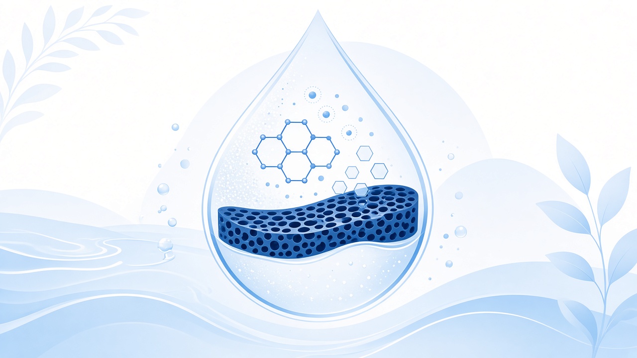 Illustration of water filtration reducing contaminants